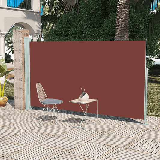 vidaXL Patio Retractable Side Awning 160x300 cm Brown