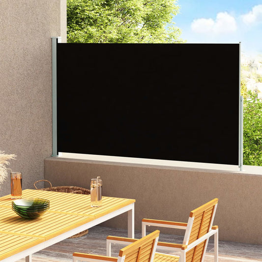 vidaXL Patio Retractable Side Awning 200x300 cm Black