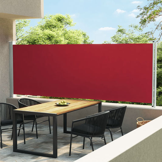 vidaXL Patio Retractable Side Awning 160x600 cm Red