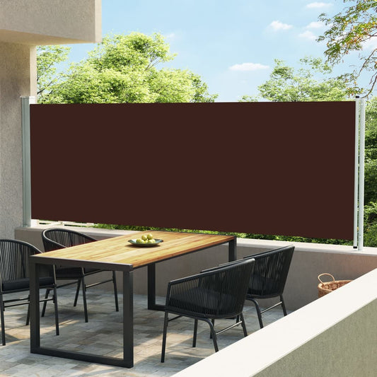 vidaXL Patio Retractable Side Awning 160x600 cm Brown