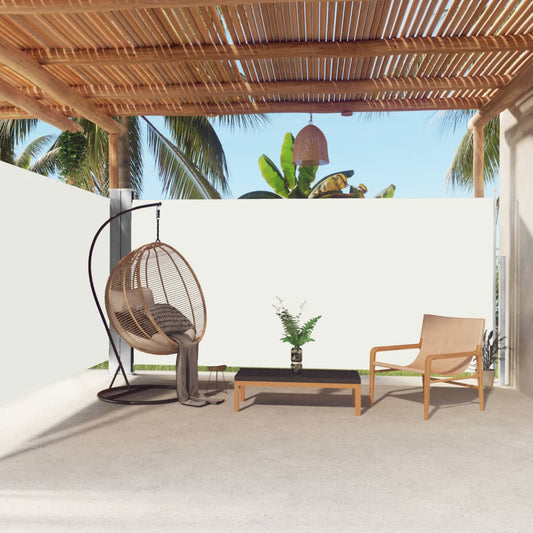 vidaXL Retractable Side Awning Cream 180x600 cm