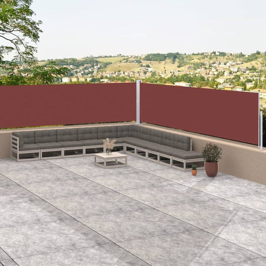 vidaXL Retractable Side Awning Brown 117x1000 cm