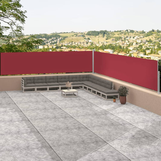 vidaXL Retractable Side Awning Red 117x1200 cm