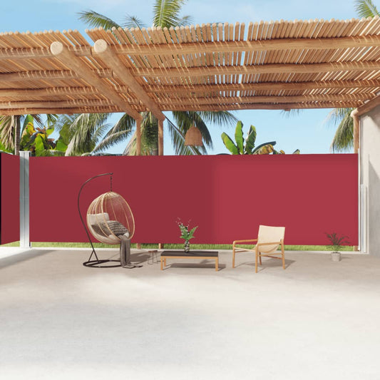 vidaXL Retractable Side Awning Red 220x1200 cm