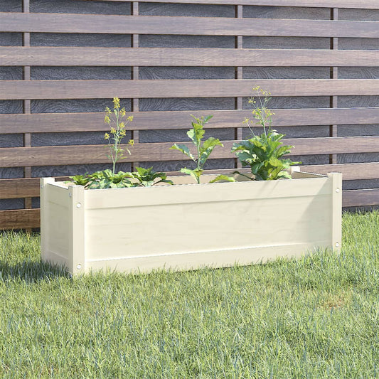 vidaXL Garden Planter White 100x31x31 cm Solid Pinewood