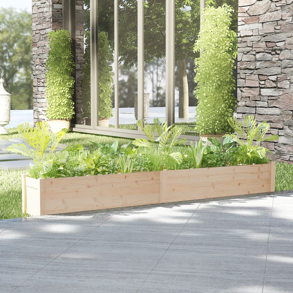 vidaXL Garden Planter 200x31x31 cm Solid Pinewood