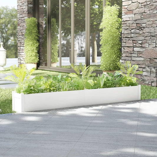 vidaXL Garden Planter White 200x31x31 cm Solid Pinewood