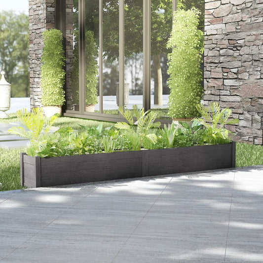vidaXL Garden Planter Grey 200x31x31 cm Solid Pinewood