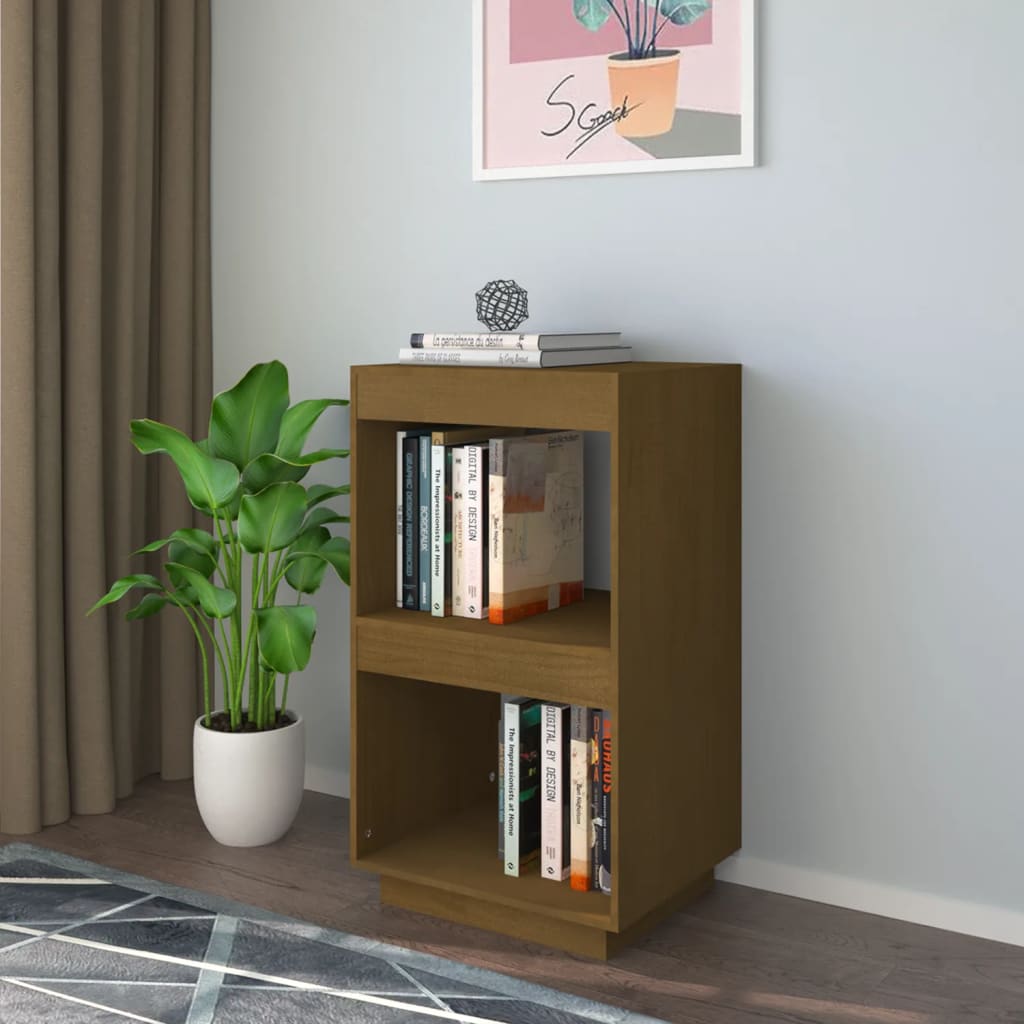 vidaXL Book Cabine Honey Brown 40x35x71 cm Solid Pinewood