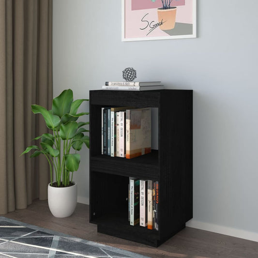 vidaXL Book Cabinet Black 40x35x71 cm Solid Pinewood