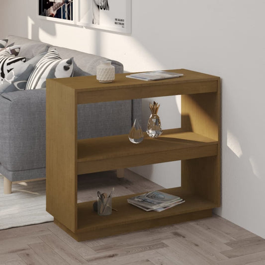 vidaXL Book Cabinet Honey Brown 80x35x71 cm Solid Pinewood