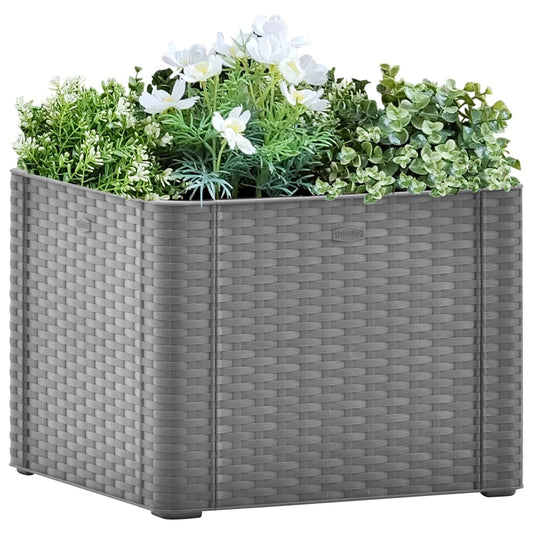 vidaXL Garden Raised Bed with Self Watering System Grey 43x43x33 cm