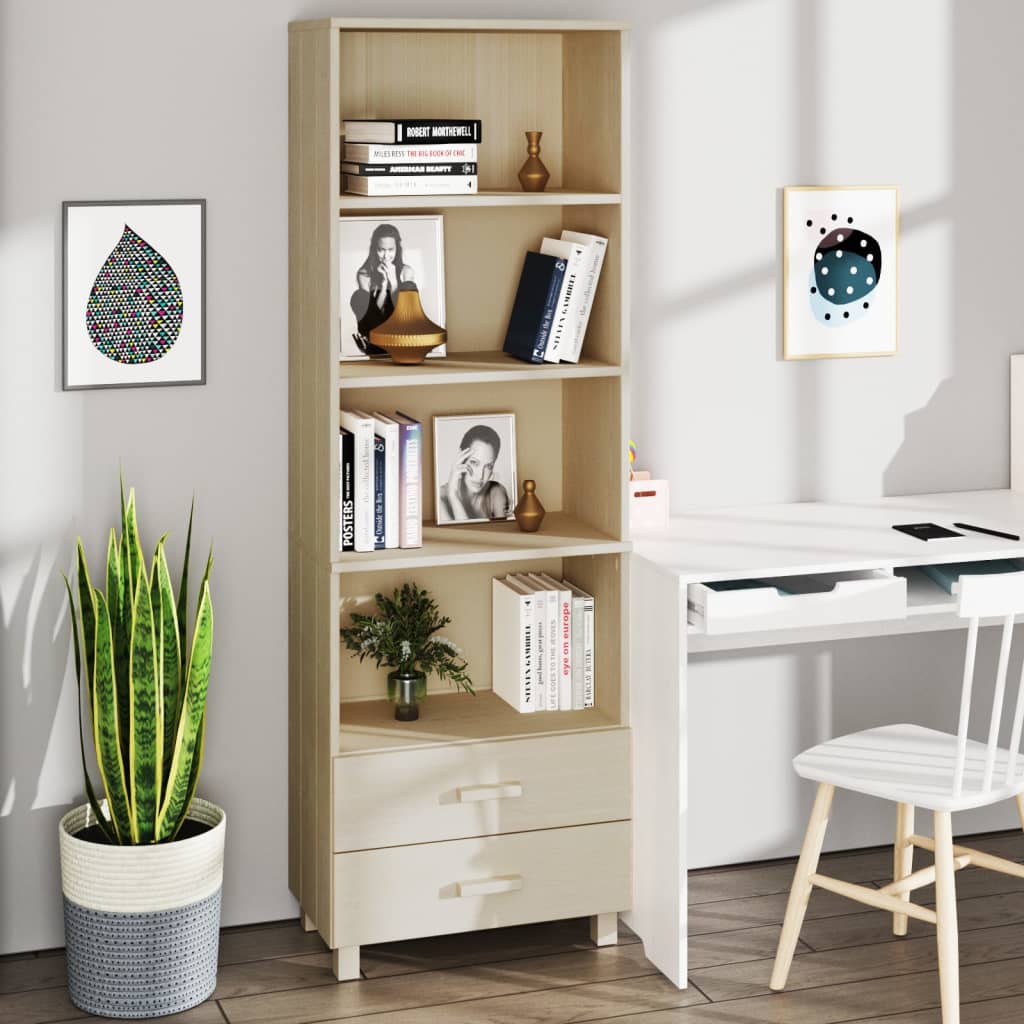 vidaXL Highboard HAMAR Honey Brown 60x35x180 cm Solid Wood Pine