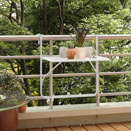 vidaXL Balcony Table White 60x40 cm Steel