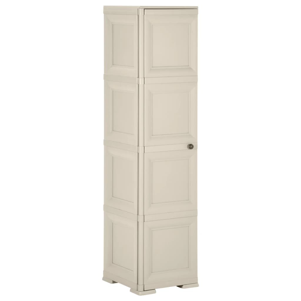 vidaXL Plastic Cabinet 40x43x164 cm Wood Design Vanilla Ice