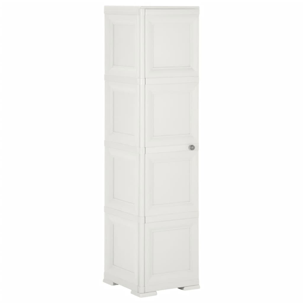 vidaXL Plastic Cabinet 40x43x164 cm Wood Design Angora White