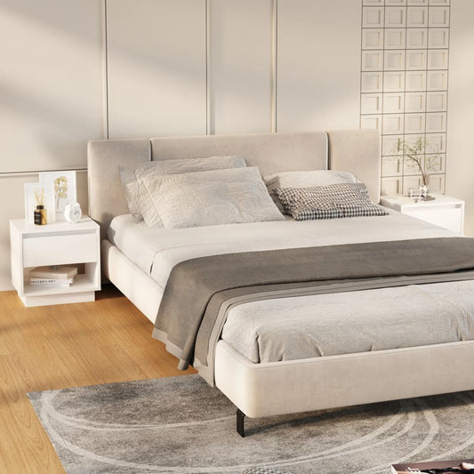 vidaXL Bedside Cabinets 2 pcs High Gloss White 45x34x44 cm Engineered Wood