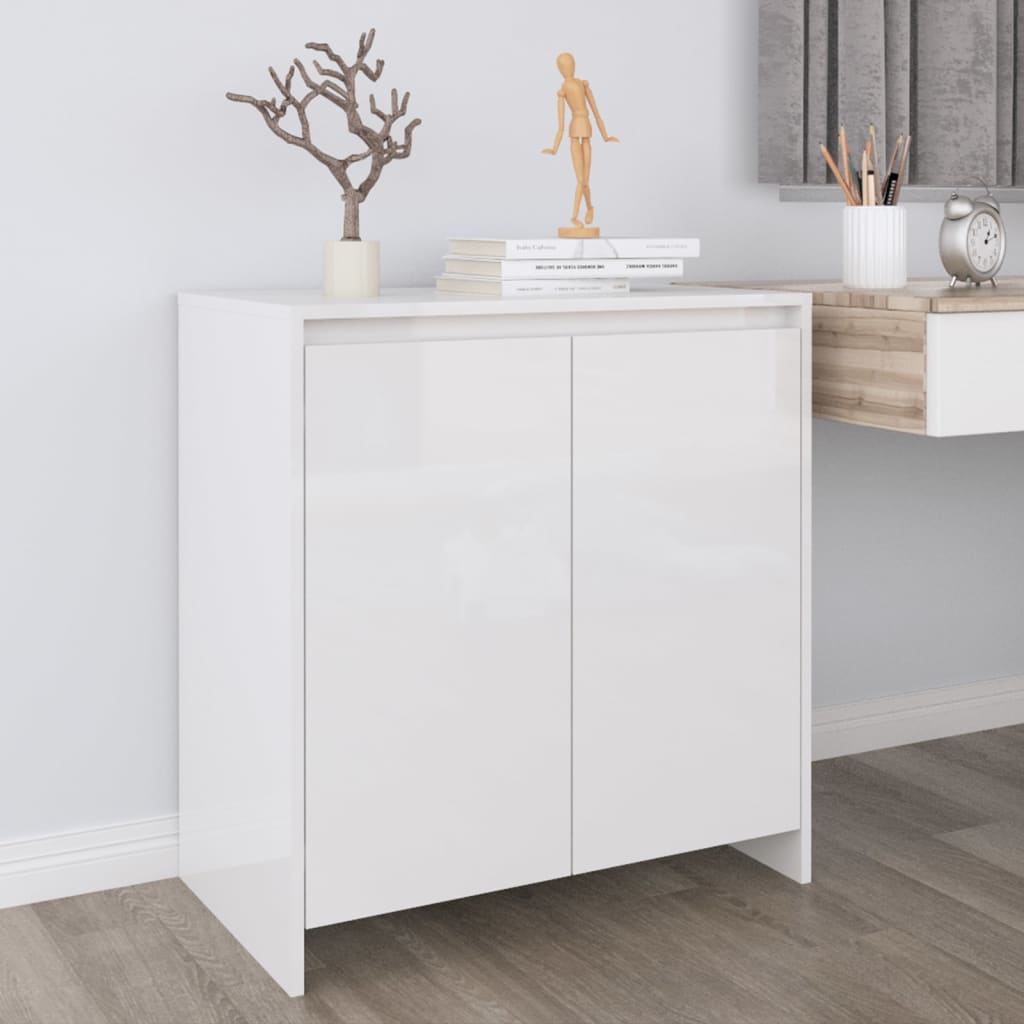 vidaXL Sideboard High Gloss White 70x41x75 cm Engineered Wood