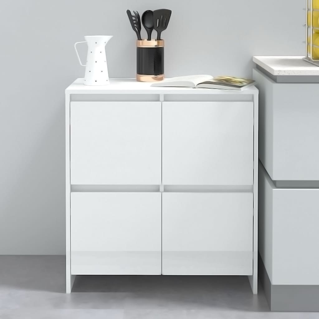 vidaXL Sideboard High Gloss White 70x41x75 cm Engineered Wood