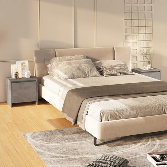 vidaXL Bedside Cabinets 2 pcs Concrete Grey 45x34x44.5 cm Engineered Wood