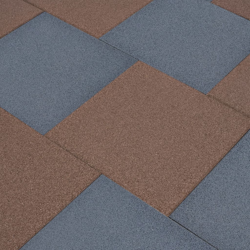 vidaXL Fall Protection Tiles 12 pcs Rubber 50x50x3 cm Grey