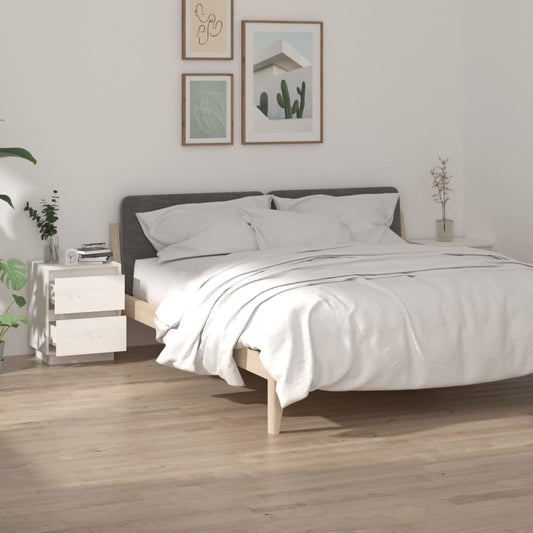 vidaXL Bedside Cabinets 2 pcs White 40x35x50 cm Solid Wood Pine