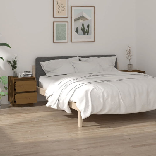 vidaXL Bedside Cabinets 2 pcs Honey Brown 40x35x50 cm Solid Wood Pine