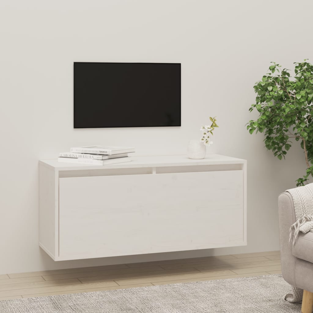 vidaXL Wall Cabinet White 80x30x35 cm Solid Wood Pine