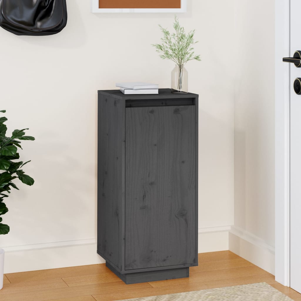 vidaXL Shoe Cabinet Grey 35x35x80 cm Solid Wood Pine