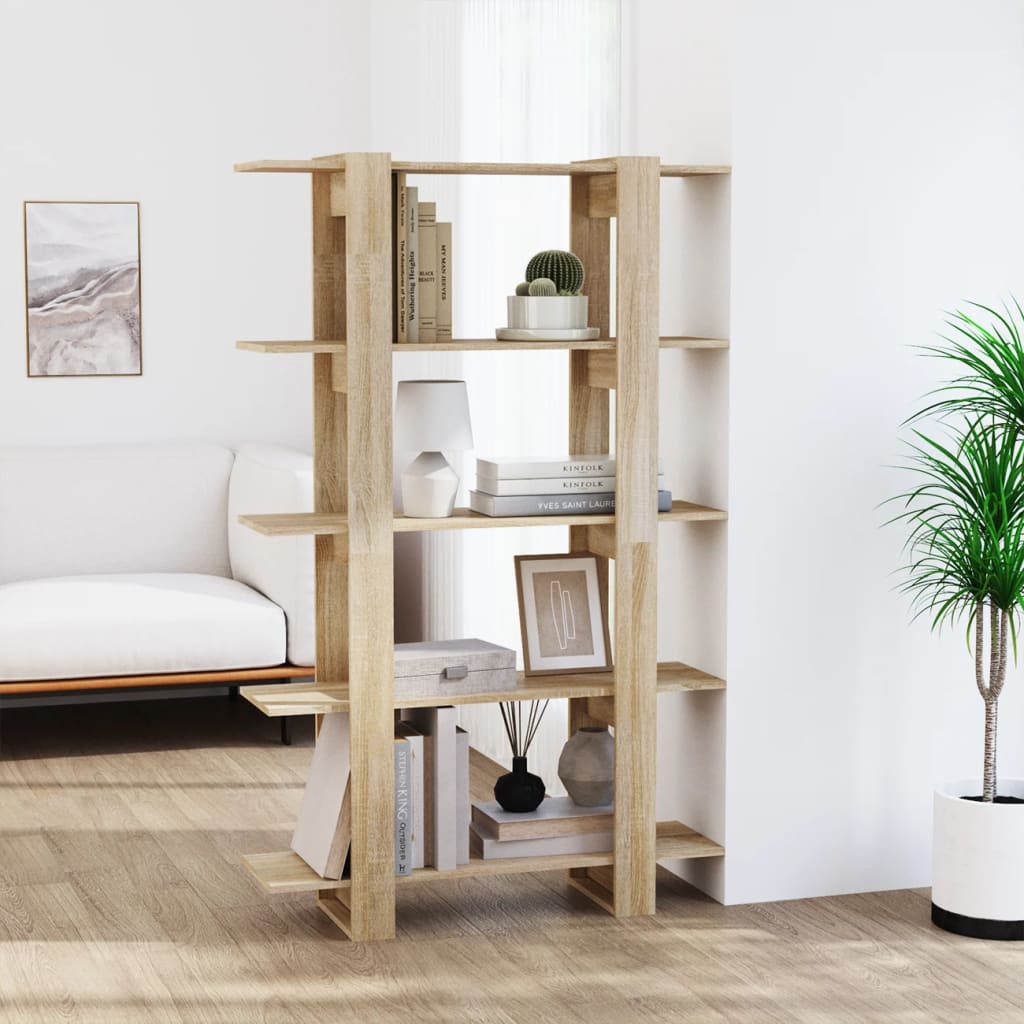 vidaXL Book Cabinet/Room Divider Sonoma Oak 100x30x160 cm