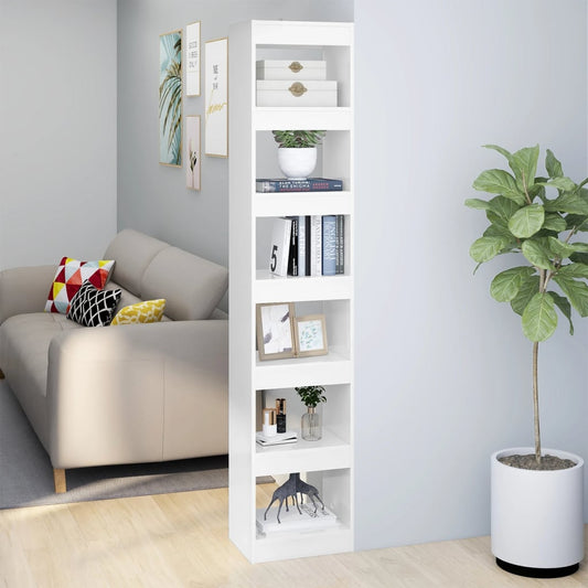 vidaXL Book Cabinet/Room Divider High Gloss White 40x30x198 cm