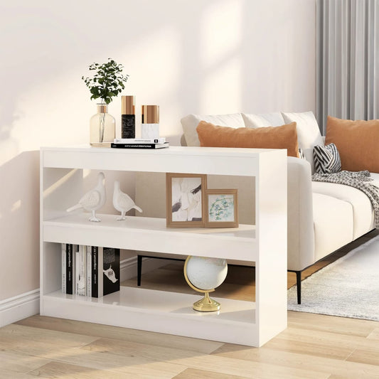 vidaXL Book Cabinet/Room Divider High Gloss White 100x30x72 cm