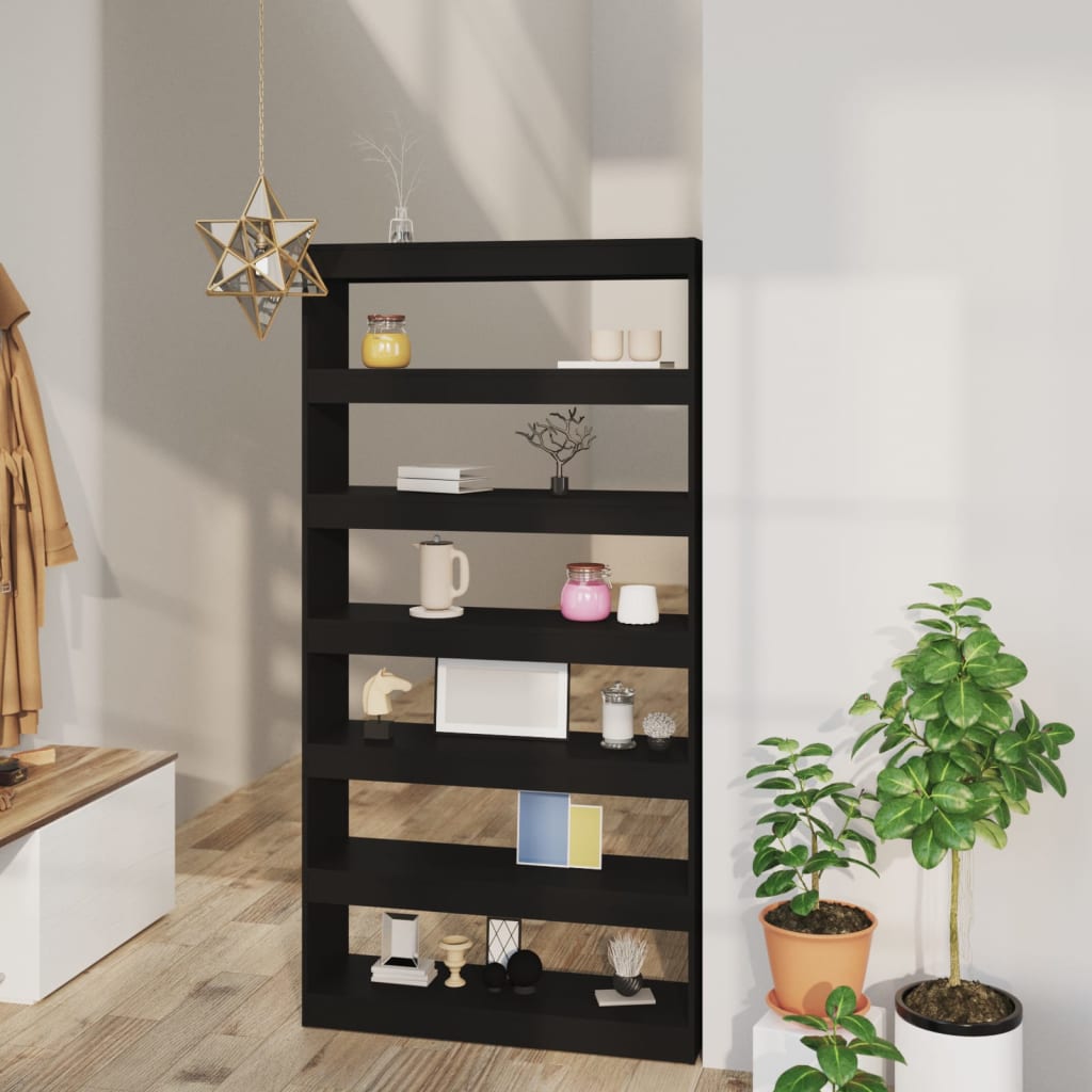 vidaXL Book Cabinet/Room Divider Black 100x30x198 cm Engineered wood