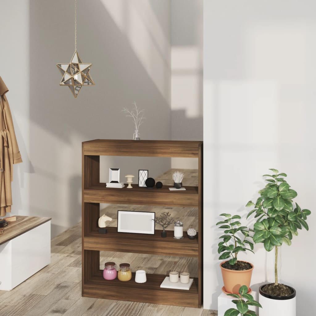 vidaXL Book Cabinet/Room Divider Brown Oak 80x30x103 cm Engineered wood