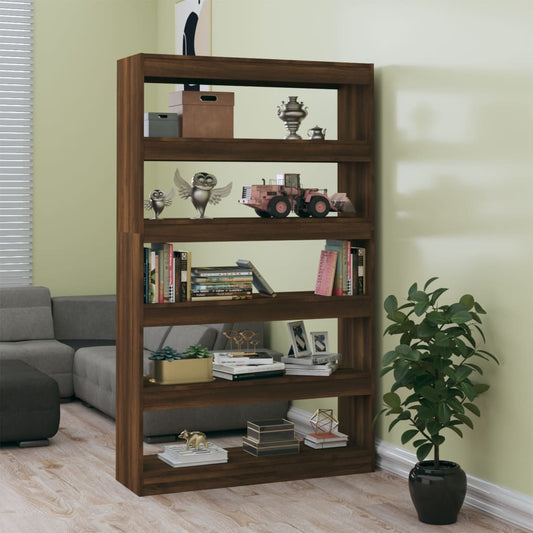 vidaXL Book Cabinet/Room Divider Brown Oak 100x30x166 cm