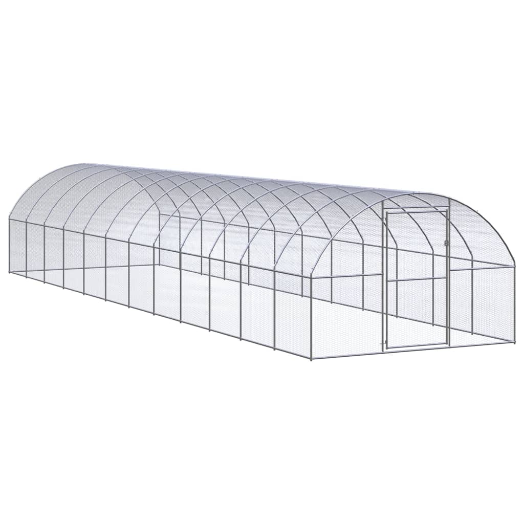 vidaXL Outdoor Chicken Coop 3x12x2 m Galvanised Steel