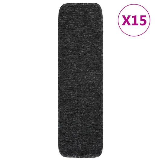 vidaXL Anti Slip Stair Mats 15 pcs 75x20 cm Anthracite Rectangular