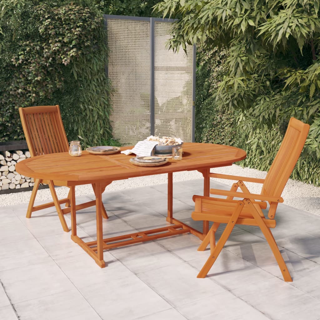 vidaXL Folding Garden Chairs 2 pcs Solid Wood Eucalyptus