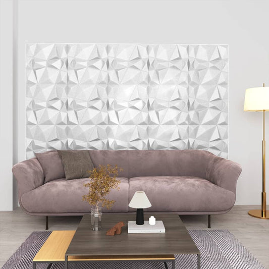 vidaXL 3D Wall Panels 24 pcs 50x50 cm Diamond White 6 må_