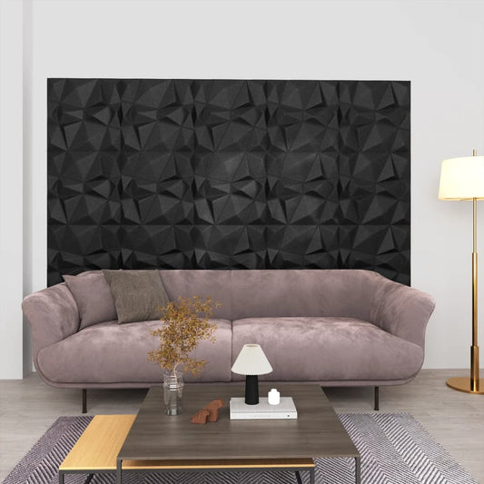 vidaXL 3D Wall Panels 24 pcs 50x50 cm Diamond Black 6 må_