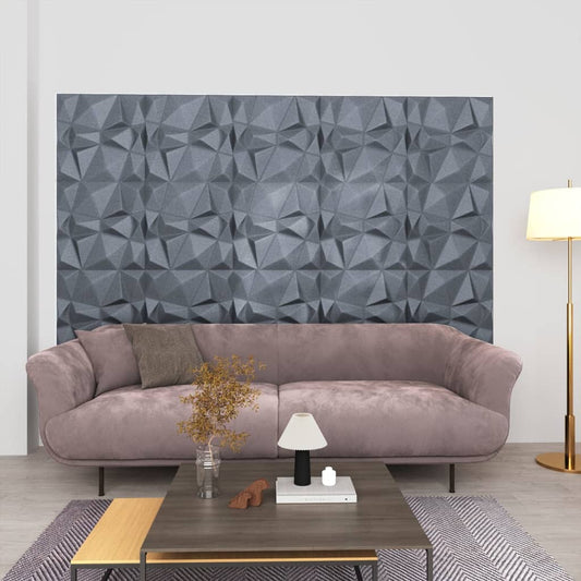 vidaXL 3D Wall Panels 48 pcs 50x50 cm Diamond Grey 12 må_