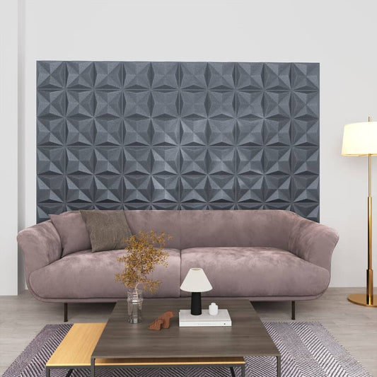 vidaXL 3D Wall Panels 48 pcs 50x50 cm Origami Grey 12 må_