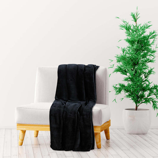 vidaXL Blanket Black 200x240 cm Polyester
