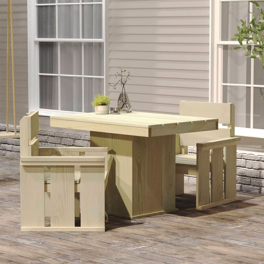 vidaXL 3 Piece Garden Dining Set Impregnated Pinewood