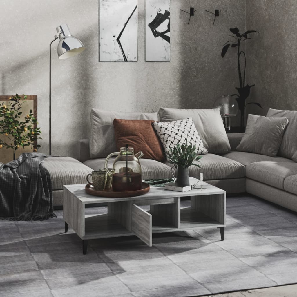 vidaXL Coffee Table Grey Sonoma 103.5x60x35 cm Engineered Wood