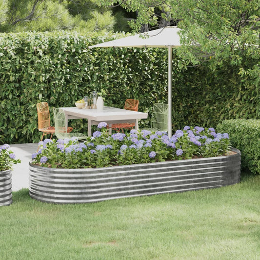 vidaXL Garden Raised Bed Powder-coated Steel 249x100x36 cm Silver
