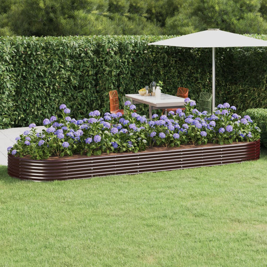vidaXL Garden Raised Bed Powder-coated Steel 450x140x36 cm Brown