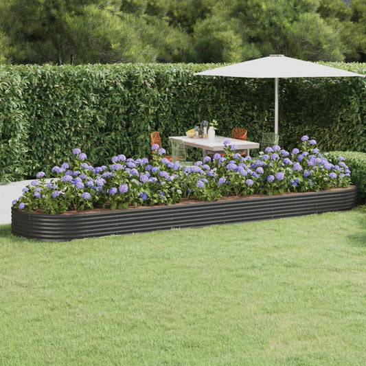 vidaXL Garden Raised Bed Powder-coated Steel 523x140x36 cm Anthracite