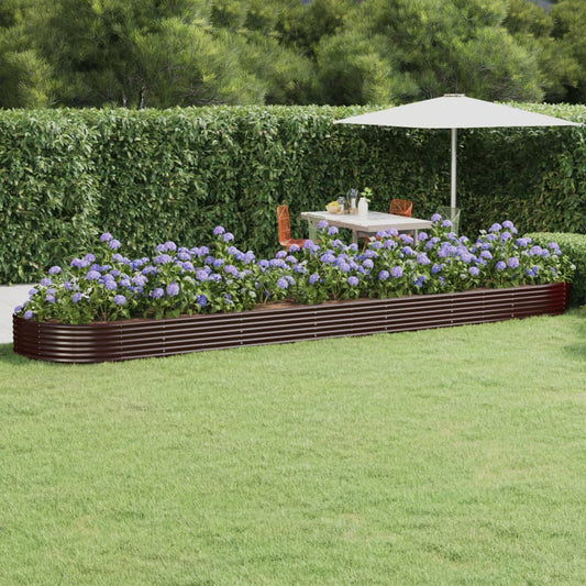 vidaXL Garden Raised Bed Powder-coated Steel 600x140x36 cm Brown