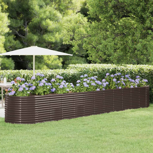 vidaXL Garden Raised Bed Powder-coated Steel 507x100x68 cm Brown